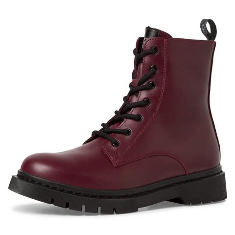 Tamaris Veterschoenen lace-up ankle boots, chunky boots with logoprinted pull tab