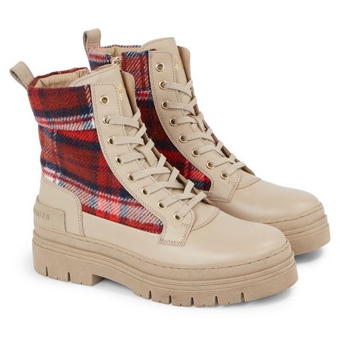 Tommy Hilfiger Veterlaarsjes FEMININE TARTAN LACE UP BOOTIE