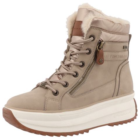 Tom Tailor Winterlaarzen , plateau, veterschoenen, outdoorschuh in comfortabele breedte g (= breed)