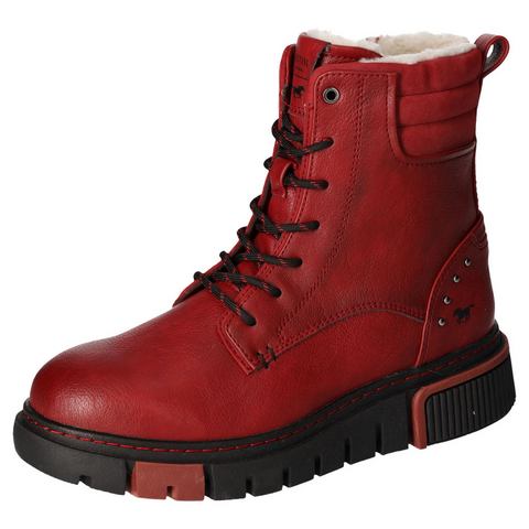 Mustang Shoes Winterlaarzen , veterschoenen, plateaustiefelette, met schachtkussen