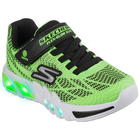 Skechers Sneakers Blinkschoen Flex-Glow Elite - Voorlo blink schoen, led schoen, klittenbandschoen met elastiek en klittenband