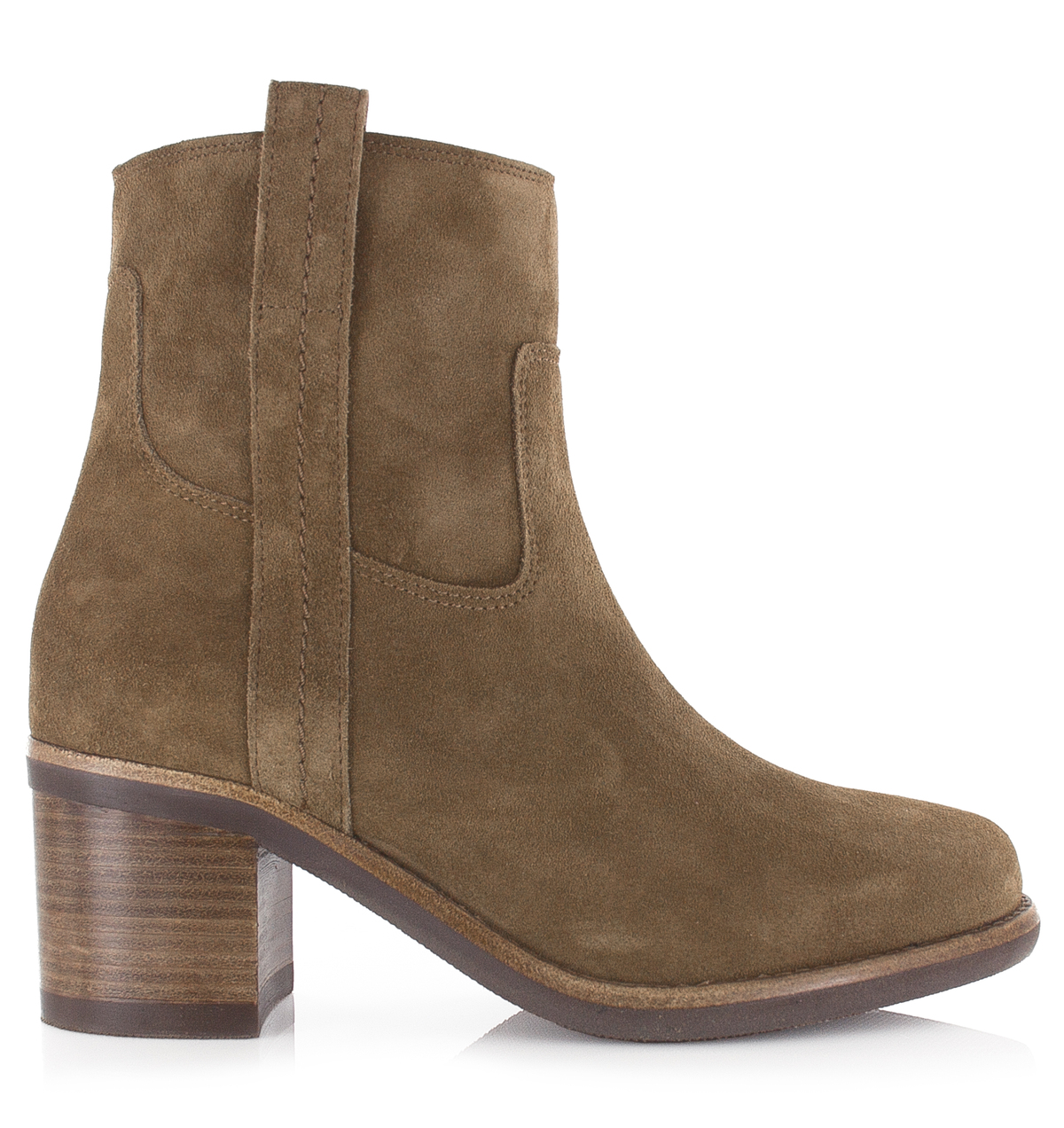 VIA VAI  Flo Hayes Sierra Farro Bruin Suede Enkellaars met hak Dames