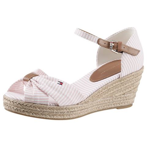 Tommy Hilfiger Sleehaksandaaltjes HIGH WEDGE SEERSUCKER