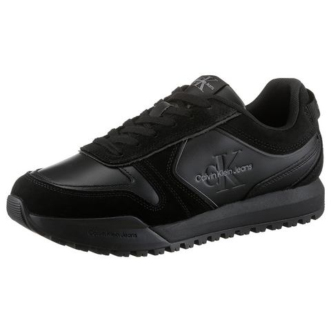 Calvin Klein Sneakers TOOTHY RUNNER IRREGULAR LINES lage schoen, veterschoen, vrijetijdssneaker in monochrome uitstraling