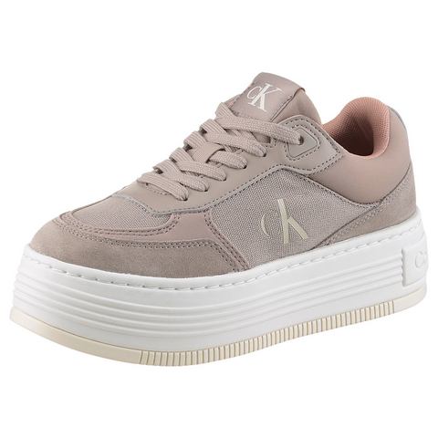 Calvin Klein Plateausneakers BOLD FLATF LOW MIX MG MEDIA veterschoenen, vrijetijdsschoen, lage schoen met zijlogo