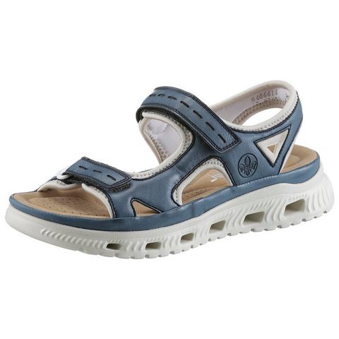 Rieker Sandalen Outdoorsandalen zomerschoen, sandaal, plateauhak met klittenbandsluitingen