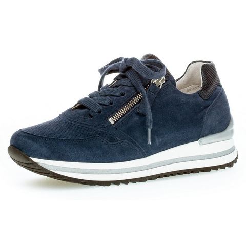 Gabor Sneakers met sleehak Turijn met lichte perforatie, vrijetijdsschoen, lage schoen, veterschoen
