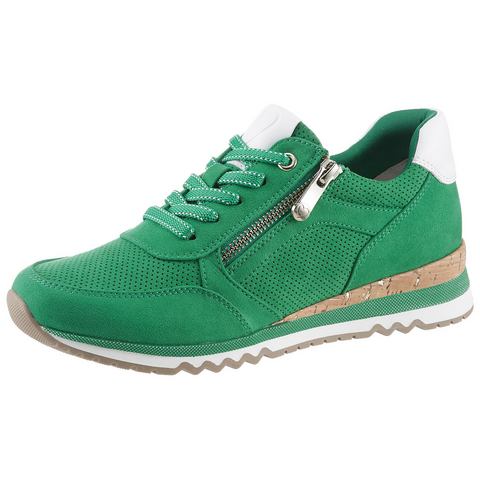 Marco Tozzi Sneakers met sleehak vrijetijdsschoen, lage schoen, veterschoen in vegan uitvoering