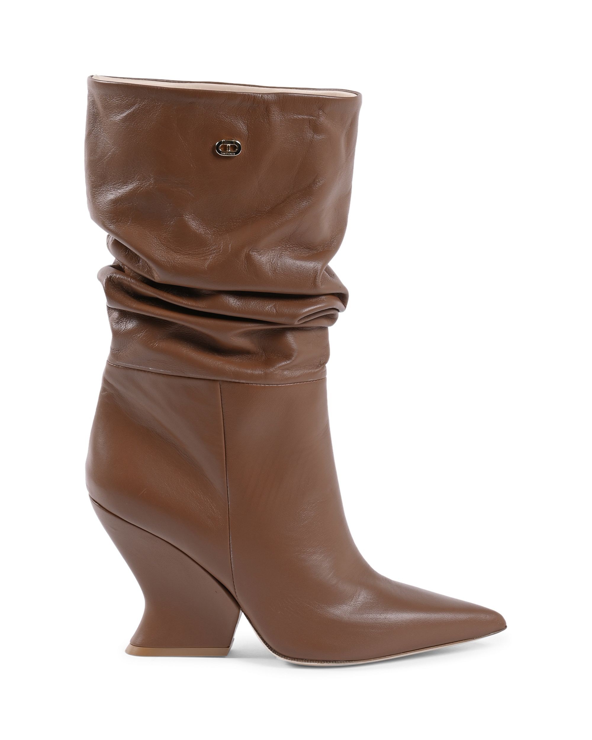 Dee Ocleppo Laarzen  Slouchy Leren Laarzen Puntige Neus Sleehak