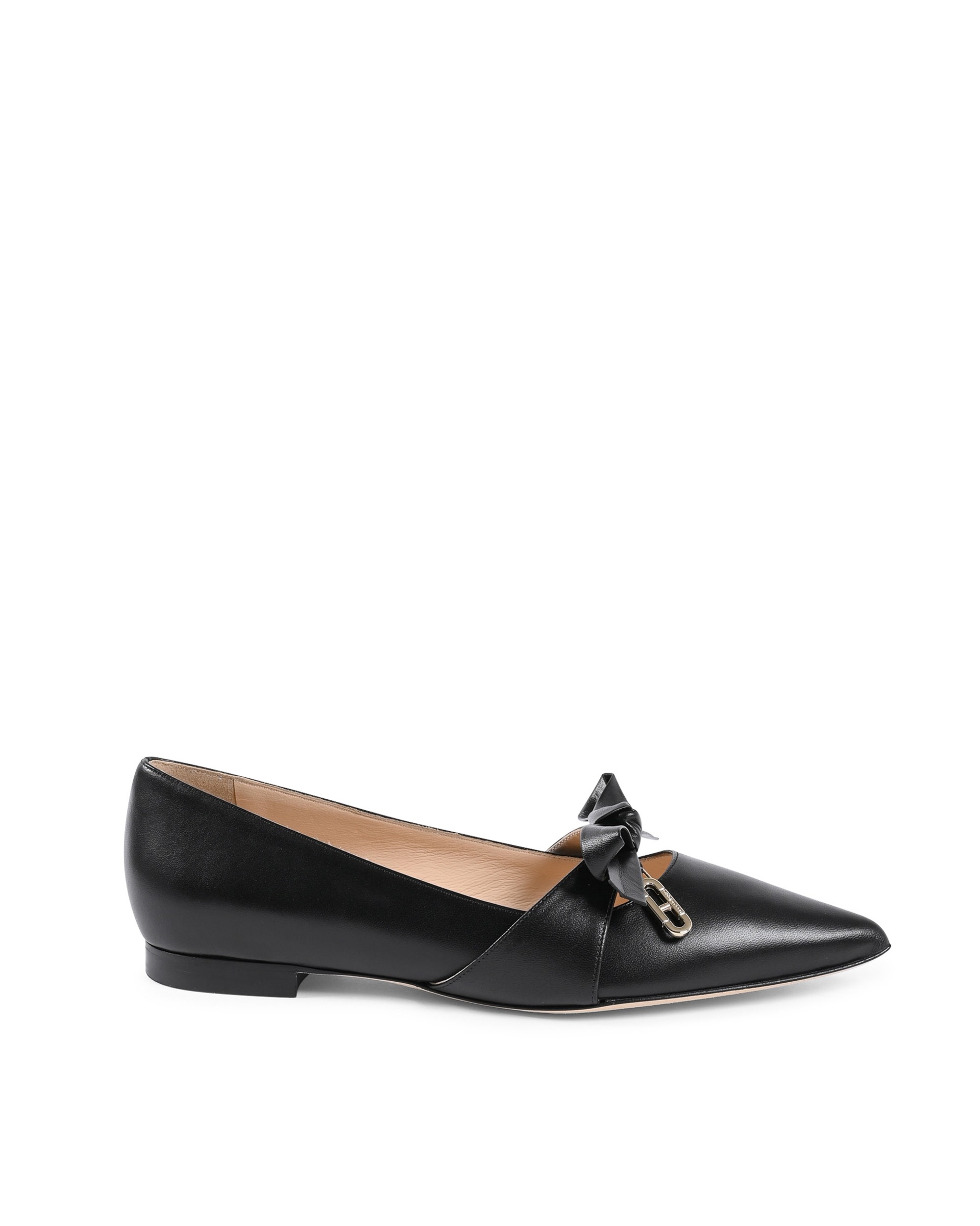 Dee Ocleppo Ballerina's  Strik Ballerina's Zwart Leren Flats