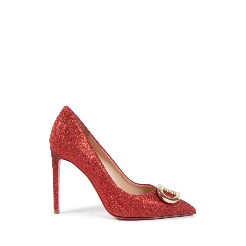 Dee Ocleppo Sandalen  Dita Glitter Slingback Pumps Rood