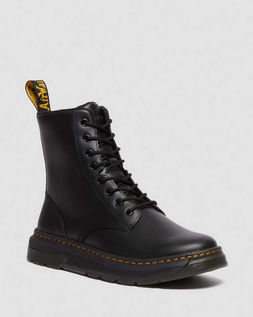 Dr. Martens Crewson Leren Veterlaarzen in Zwart