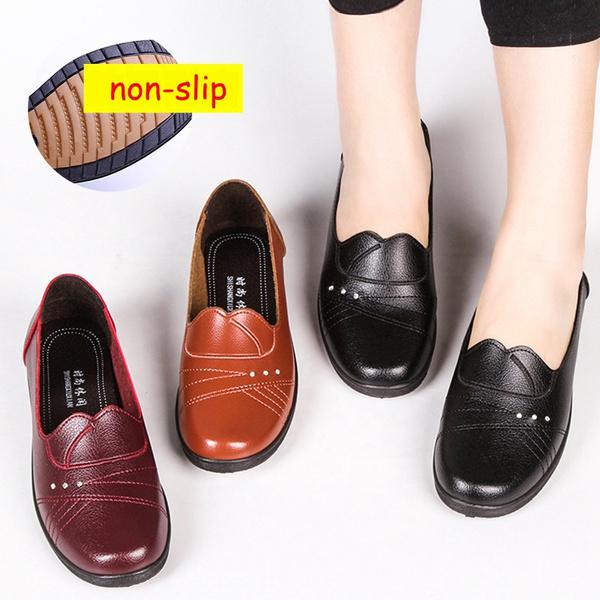 91440607MAC4DCME0U Klassieke damesmode lederen loafers flats antislip platte schoenen Doug schoenen outdoor werkschoenen 41 zwart