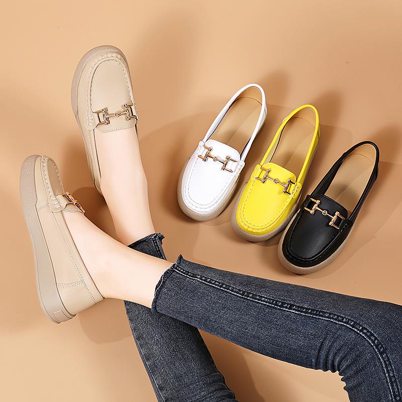 Lfy shoes Dames Loafers Leren Driving Mocassins Comfort Flats Casual Slip on Wandelen Minimalistische Zomer Ademende Schoenen EU: 36 zwart