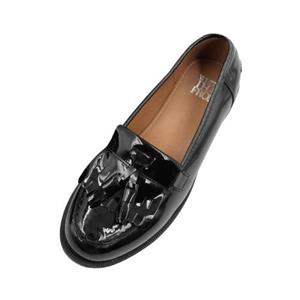 Where's That From Waar komt dat vandaan℃ Dames/Dames Imogen Tassel Patent Leather Slip-on Flatform Loafers 4 UK zwart