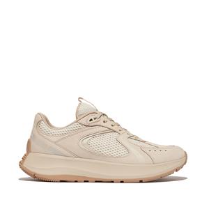 FitFlop F-mode flow suede/mesh/leather flatform sneakers