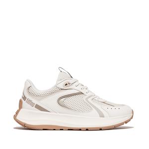 FitFlop F-mode flow suede/mesh/leather flatform sneakers