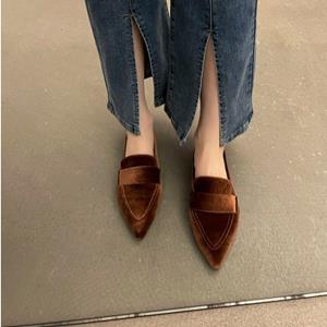 Soulstride Footwear Hub mode Suède Casual Wandelen Vrouwen Flats Ballet Dans Zapatillas Puntige Teen Sandalen Schoenen 2024 Lente Designer Loafers Schoenen 36 bruin
