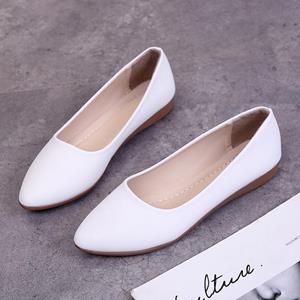 Soulstride Footwear Hub trend 2024 Four Seasons Nieuwe Koreaanse ondiepe mond jurk schoenen voor vrouwen zachte onderkant dames wedges lage hakken pumps platte schoenen 35 beige
