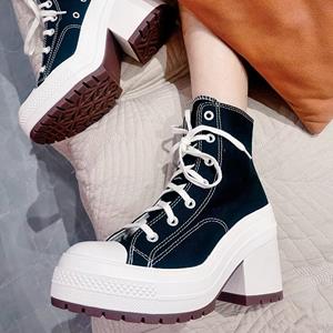 Framont Fashion House Vrouwen Platform Sneakers Canvas Schoenen Gepersonaliseerde Luxe Hakken Skateboard Veter Casual Mode Outdoor Sneakers Plus Maat 36-42 36 zwart