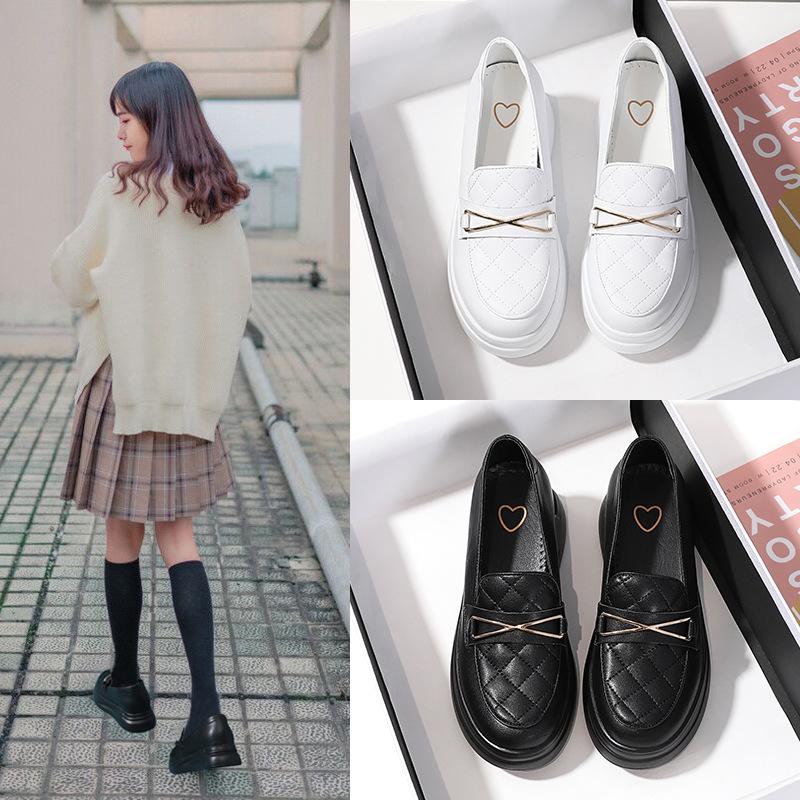 Globex Lentecollectie 2023: Echte leren Mary Jane loafers voor dames, kleine leren schoenen, verpleegsterstijl YH812 33 wit