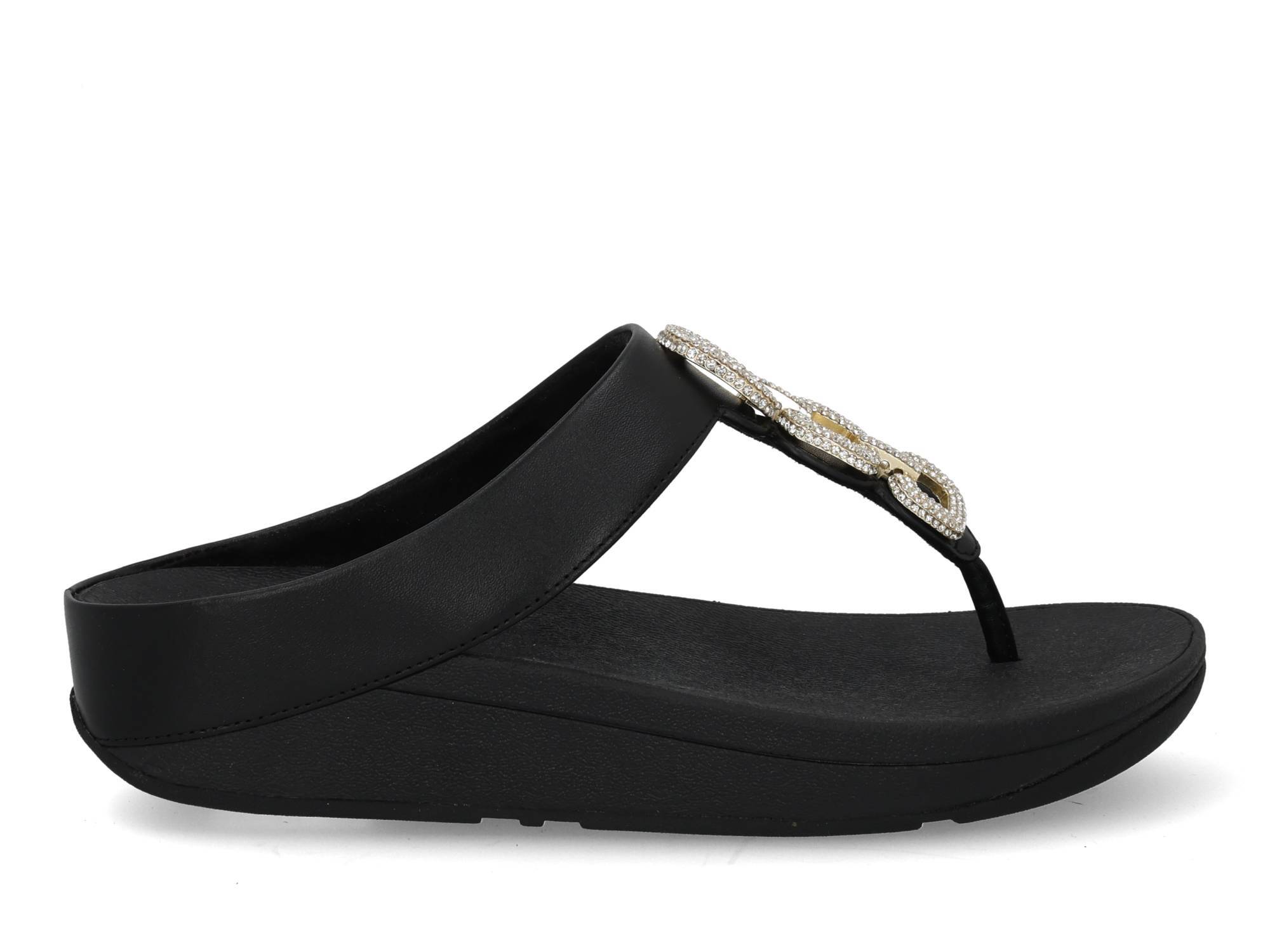 Fit Flop Fino crystal chain 001 black Zwart 