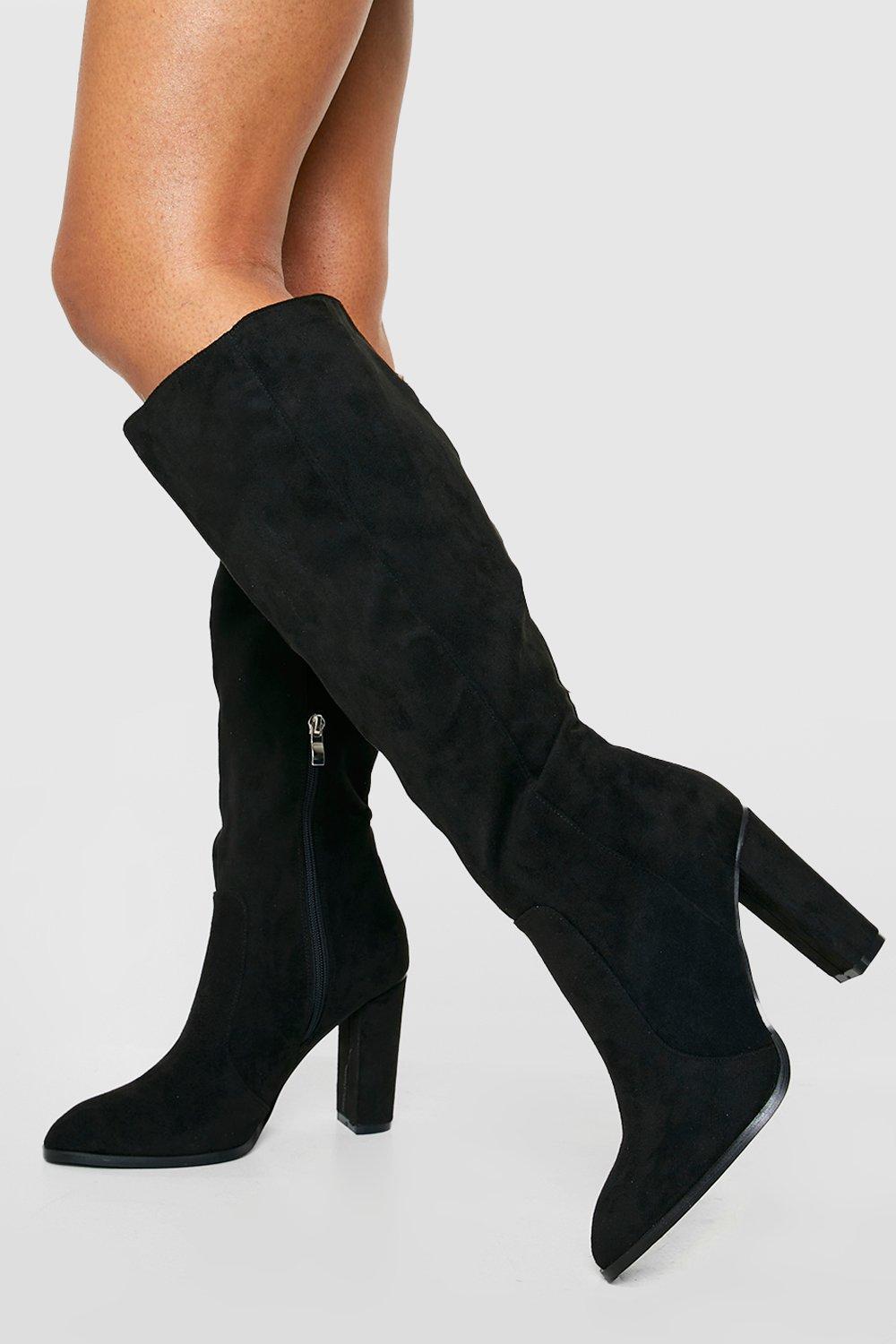 Boohoo Knielaarzen Met Ronde Neus, Black