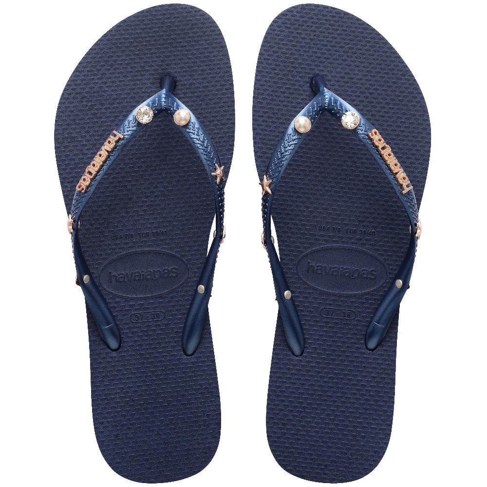 Havaianas Slim luxury aqua navy blue donkerblauw 