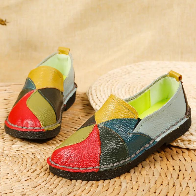 Soulstride Footwear Hub Echte dames flats schoenen casual licht comfortabel lakleer zomer dame studenten mode outdoor loafers vrouw 35 geel