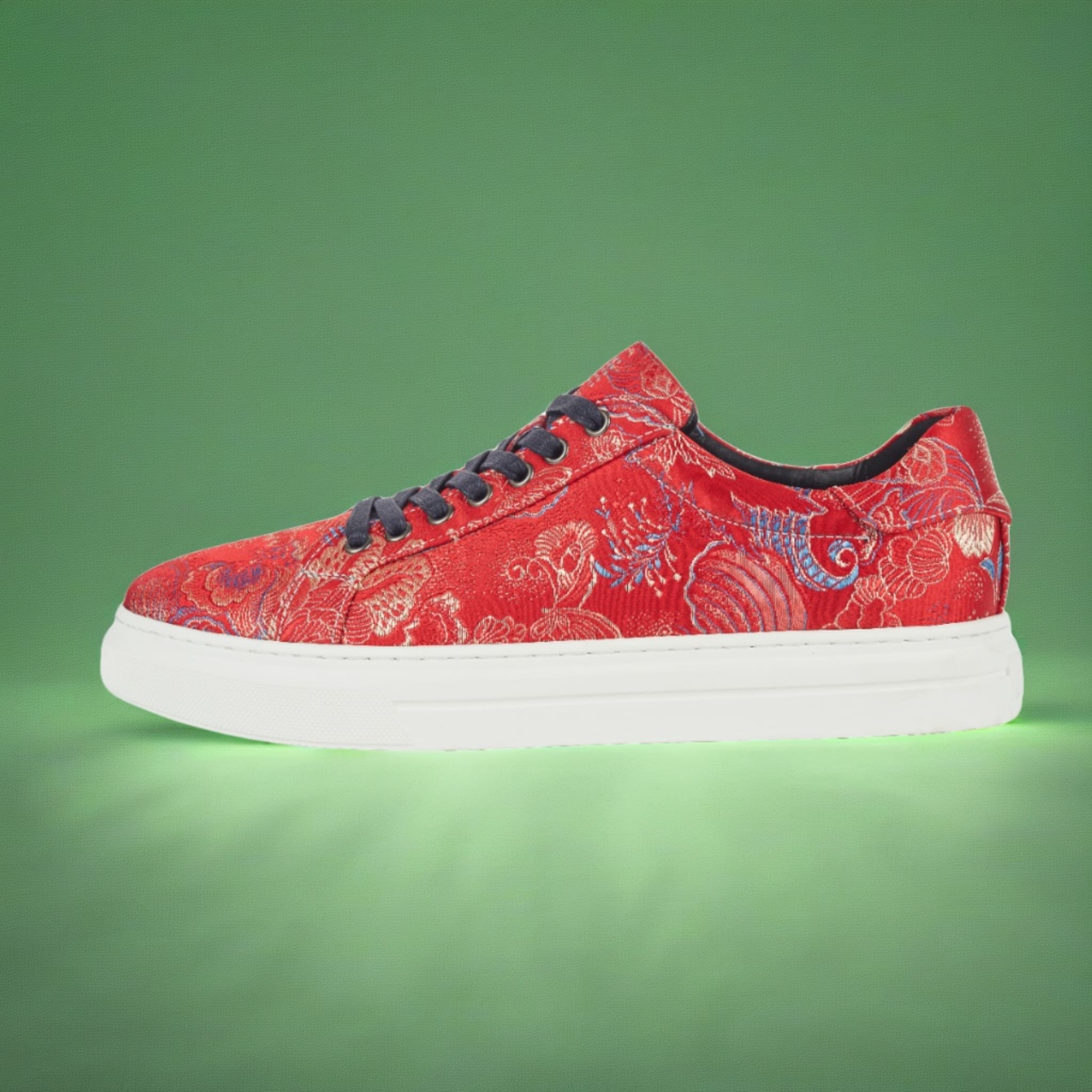 Lureaux Red Shadow Sneakers  - Handgemaakte Nette Schoenen Voor Heren