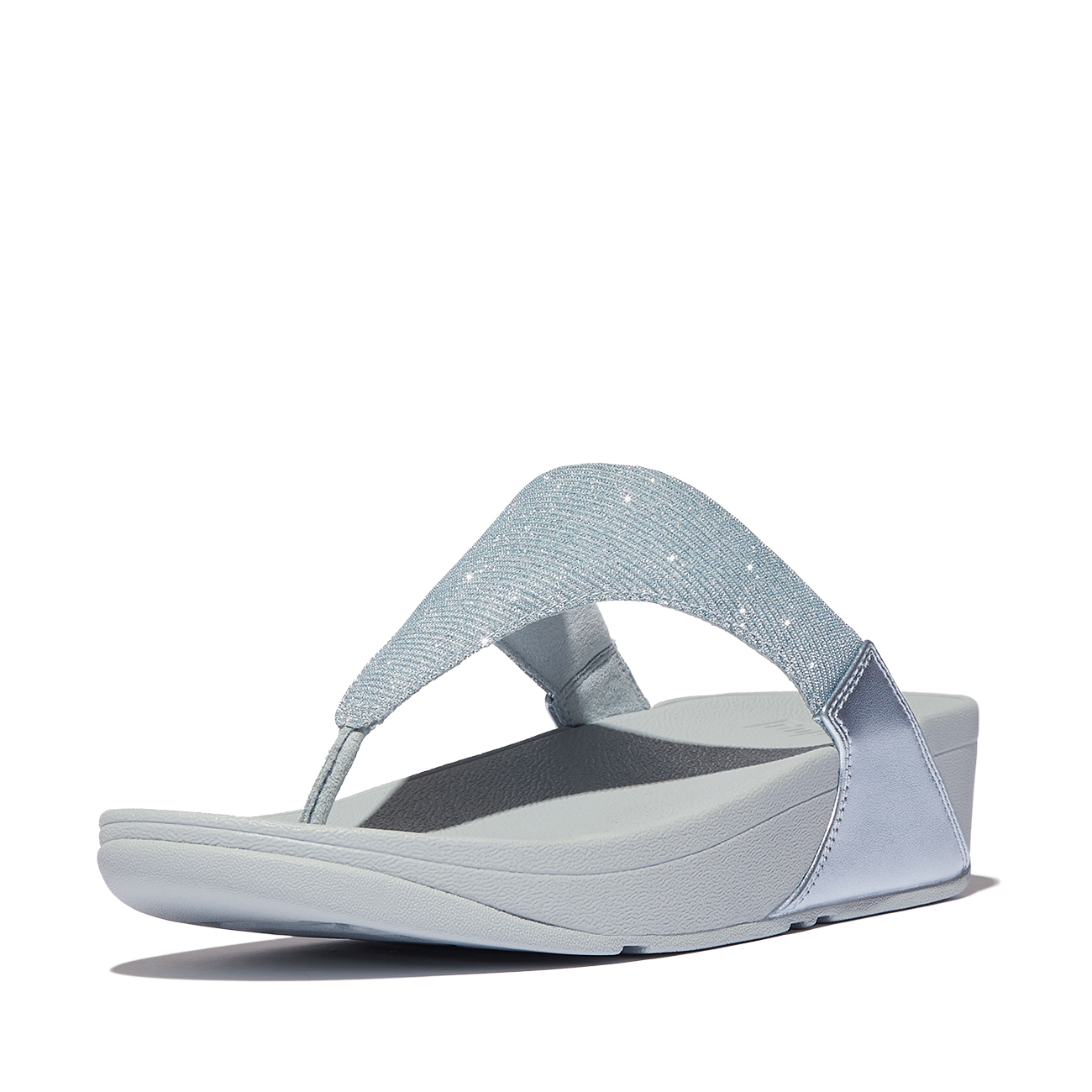 Fitflop Teenslippers LULU SHIMMERLUX TOE-POST SANDALS sleehak, zomerschoen, slippers in glanzende look