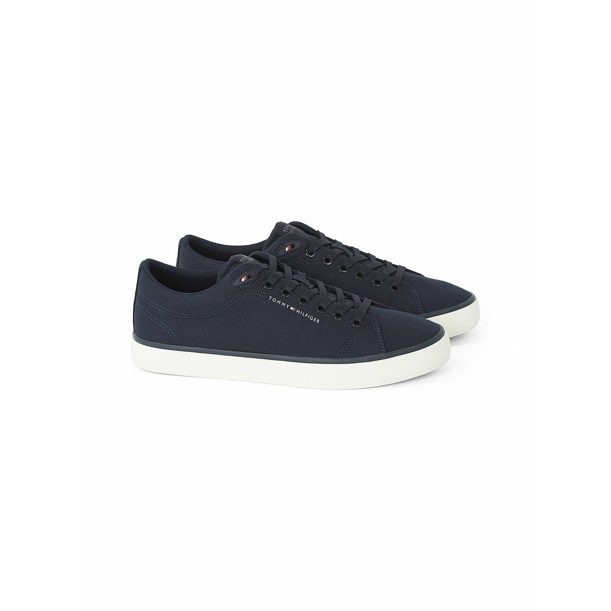 Tommy Hilfiger Sneakers TH HI VULC LOW CORE CANVAS , vrijetijdsschoen, lage schoen, veterschoenen met zacht gepolsterde schacht
