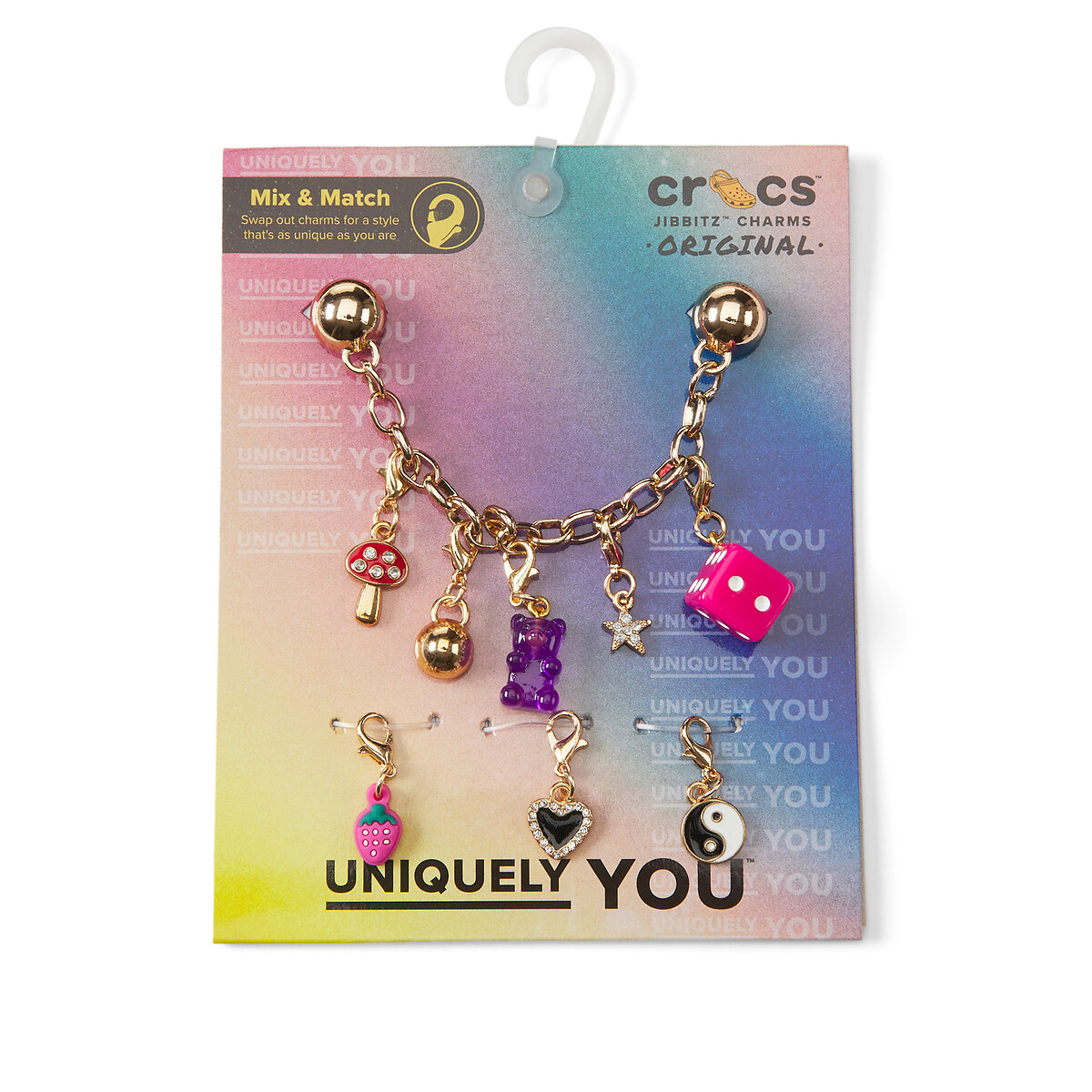 Crocs Schoenbutton Jibbitz™ Custom Charm Chain , schoendecoratie met charm-ketting en hangers (set, 5-delig, Geen speelgoed. Niet geschikt voor kinderen jonger dan 3 jaar)