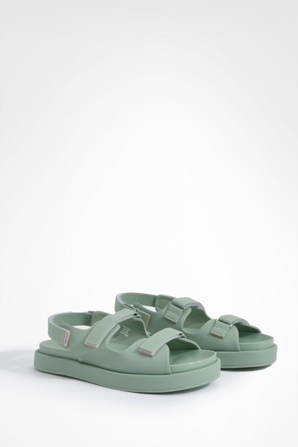 Boohoo Rubberen Pu Sandalen, Mint