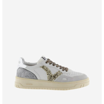 Victoria Sneakers  Baskets en effet cuir blanc et or femme