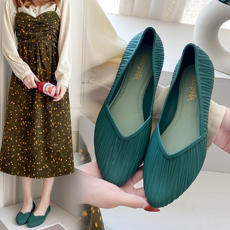 OS Mode waterdichte schoenen Regenschoenen Dames Zomer Jelly Schoenen Jelly Set Schoenen Ondiepe mond Antislip regenschoenen 40 zwart