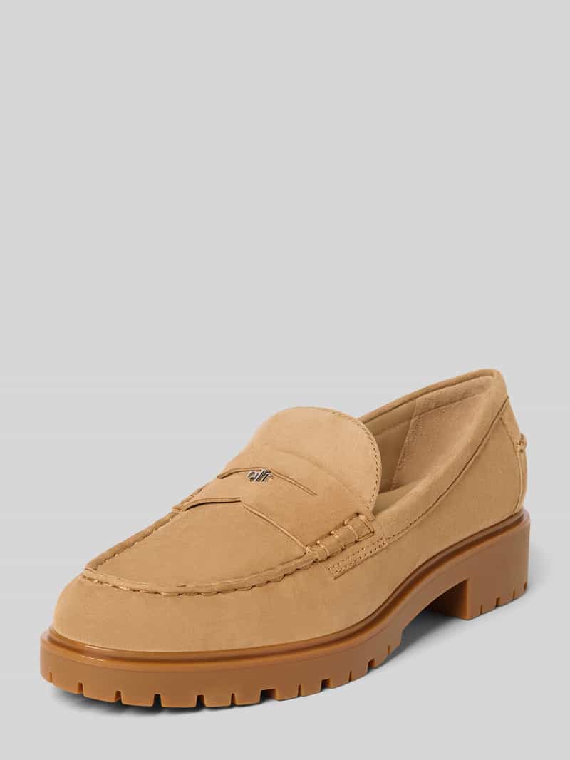 Lauren Ralph Lauren Loafers van leermix met logo-applicatie, model 'Marli'