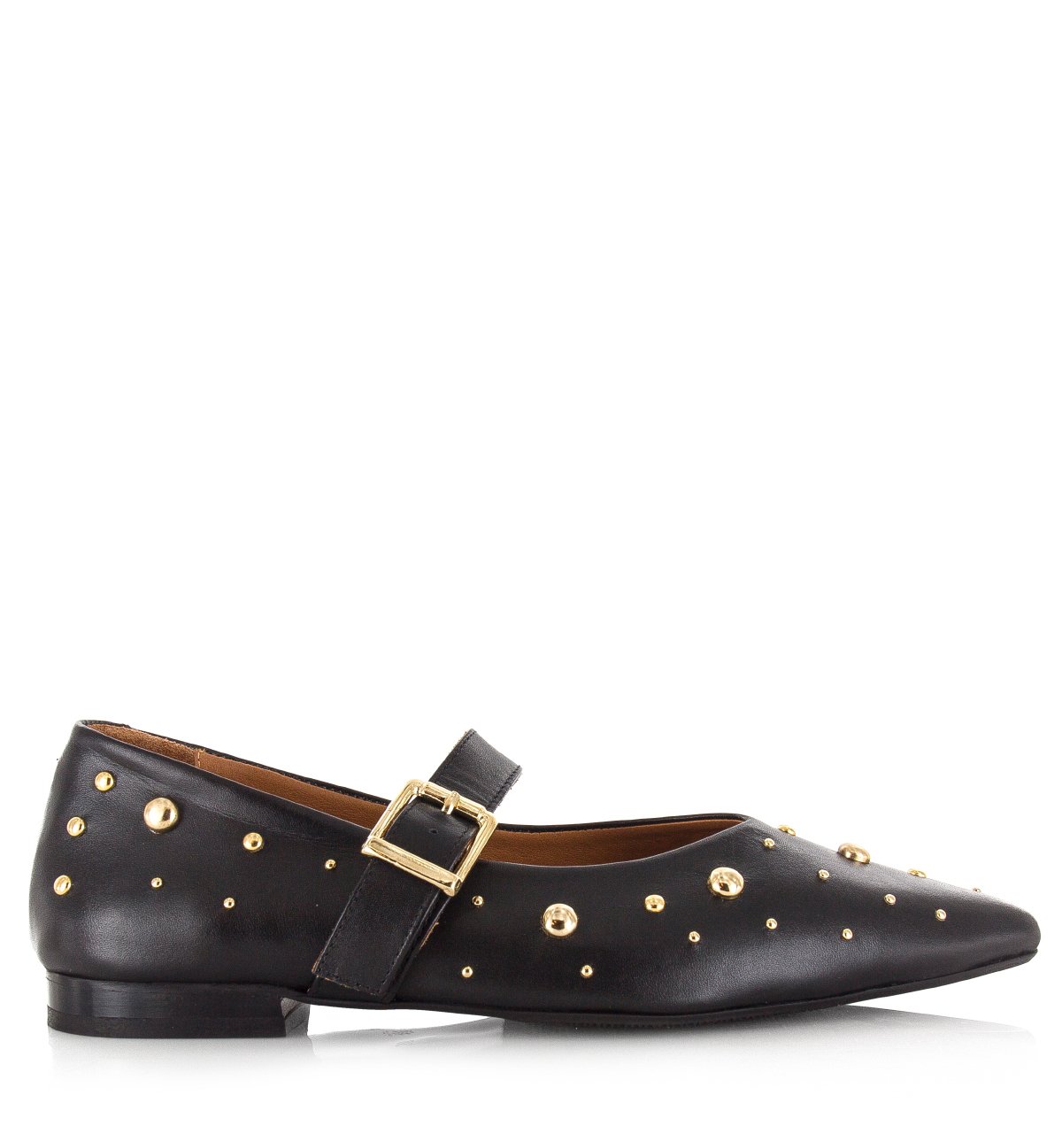Babouche  Celina ballerina's zwart Leer Dames