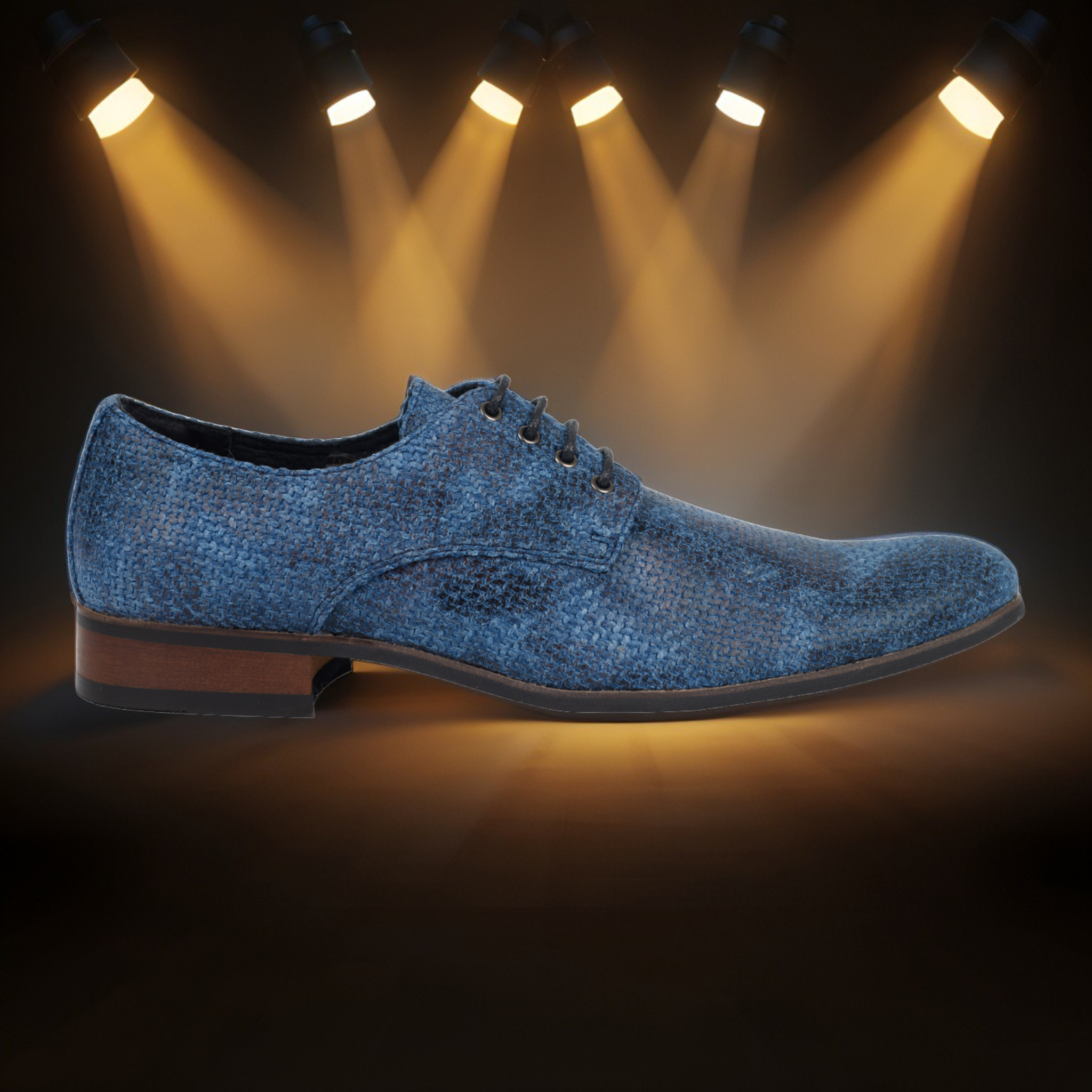 Lureaux Woven Aqua  - Handgemaakte Nette Schoenen Voor Heren