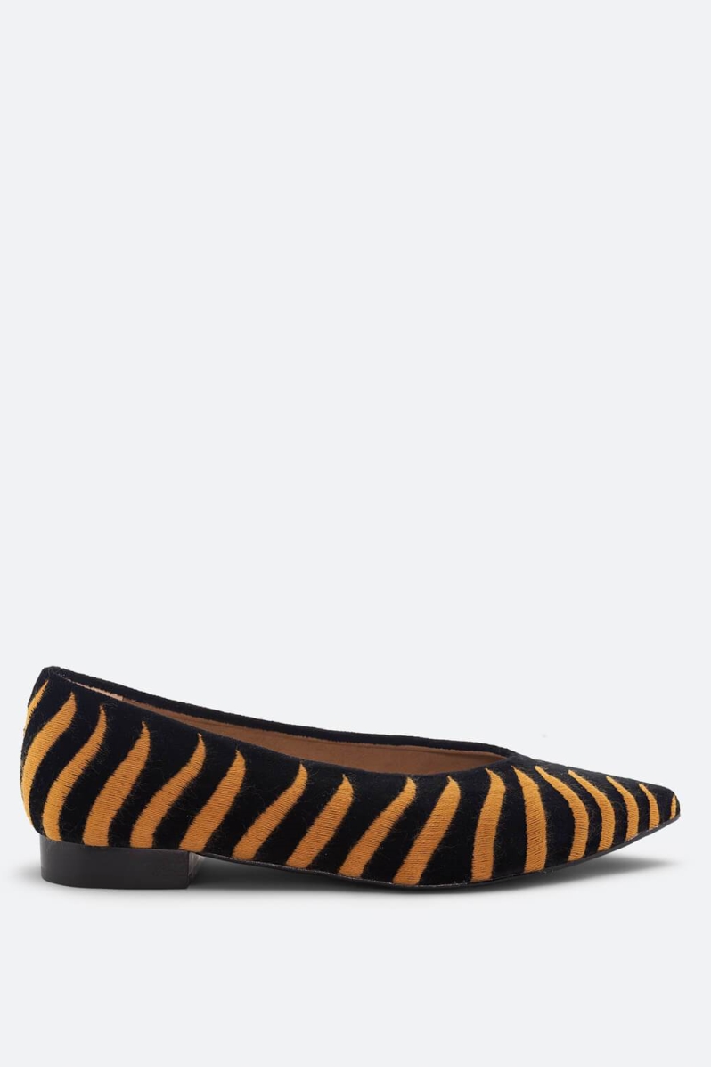 Momoc Damen vegan Ballerina FÃ©lin Noir Schwarz