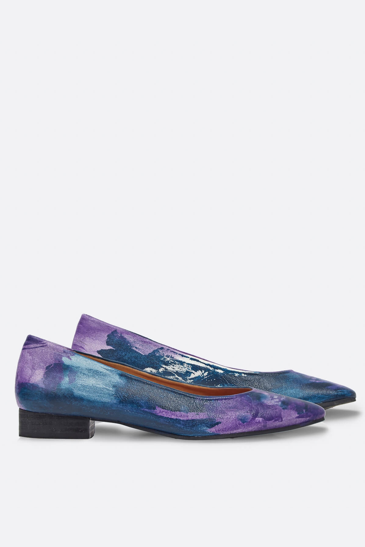 Momoc Damen vegan Ballerinas Handbemalt Blauer Himmel