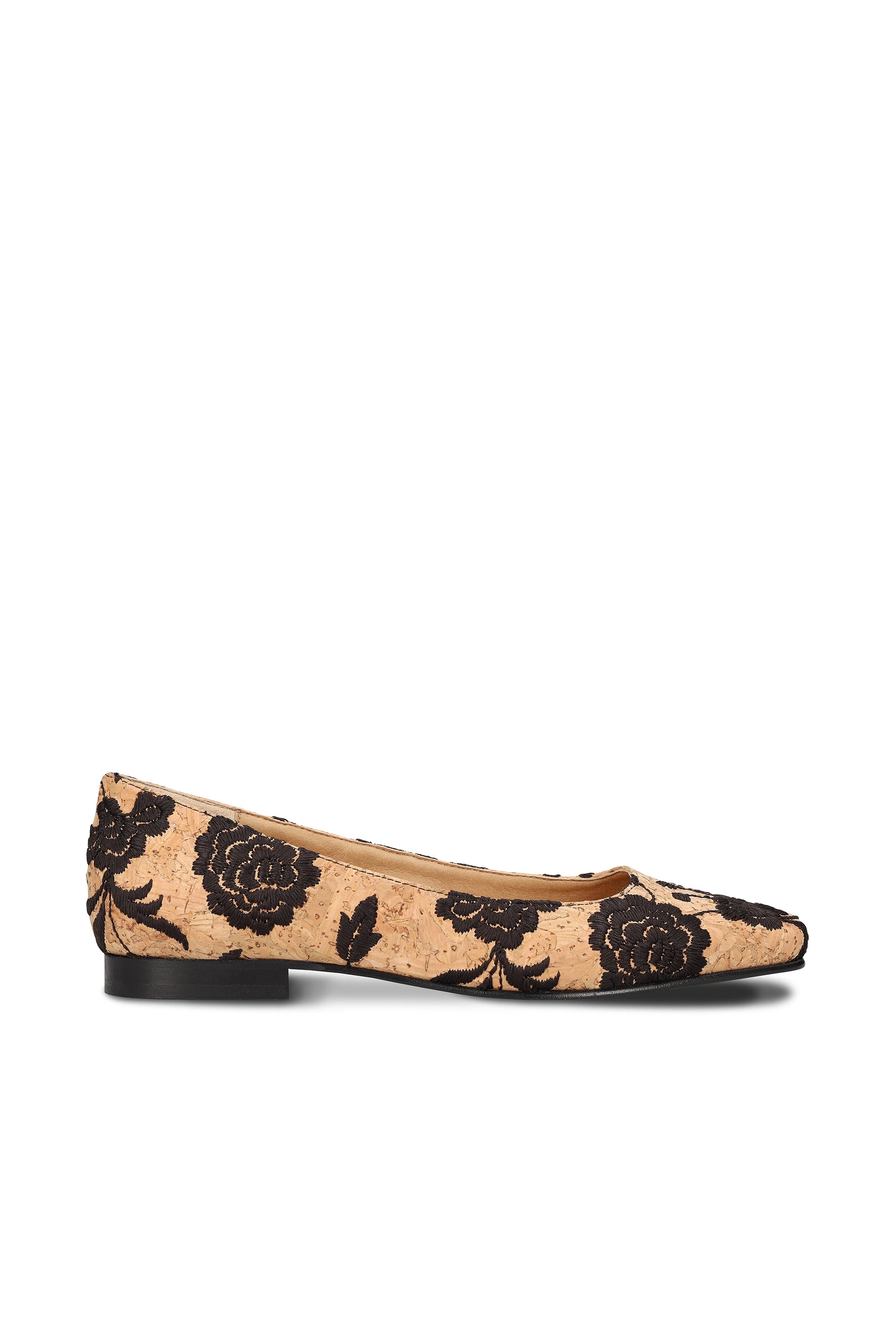 NAE Damen vegan Ballerinas Louise Kork Schwarz/Braun