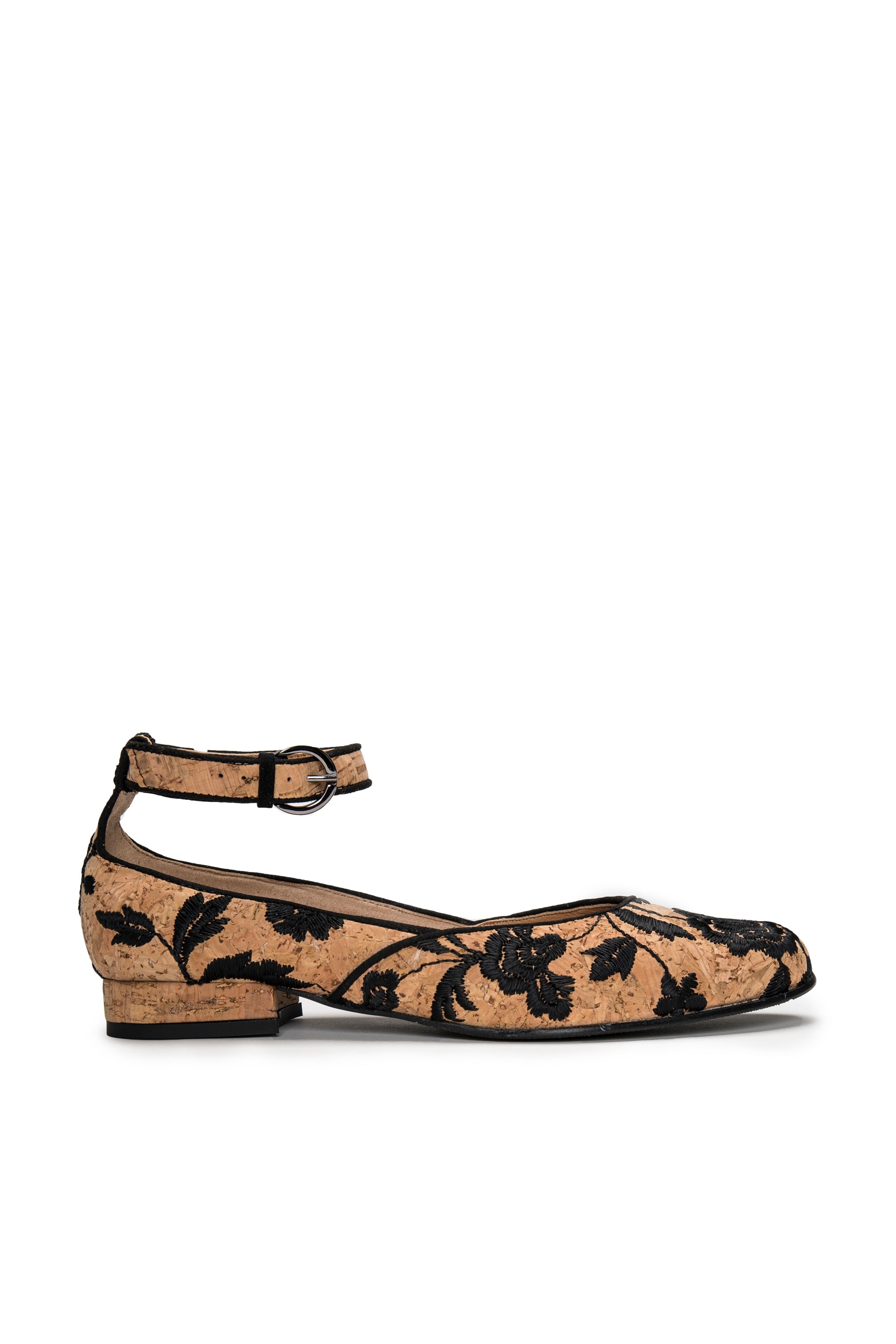 NAE Damen vegan Ballerina Leen Kork Braun
