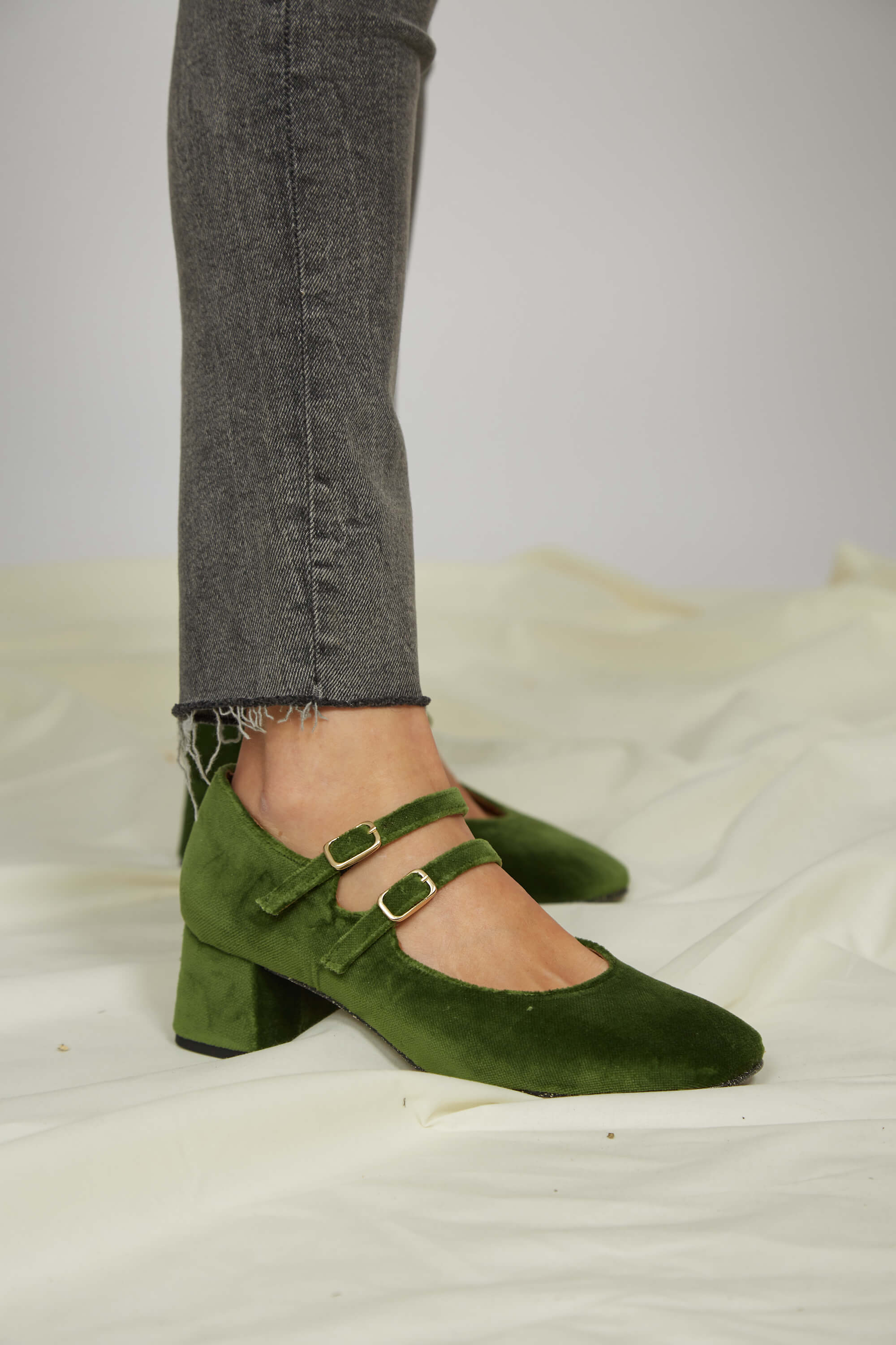 Momoc Damen vegan Pumps Montmartre GrÃ¼n