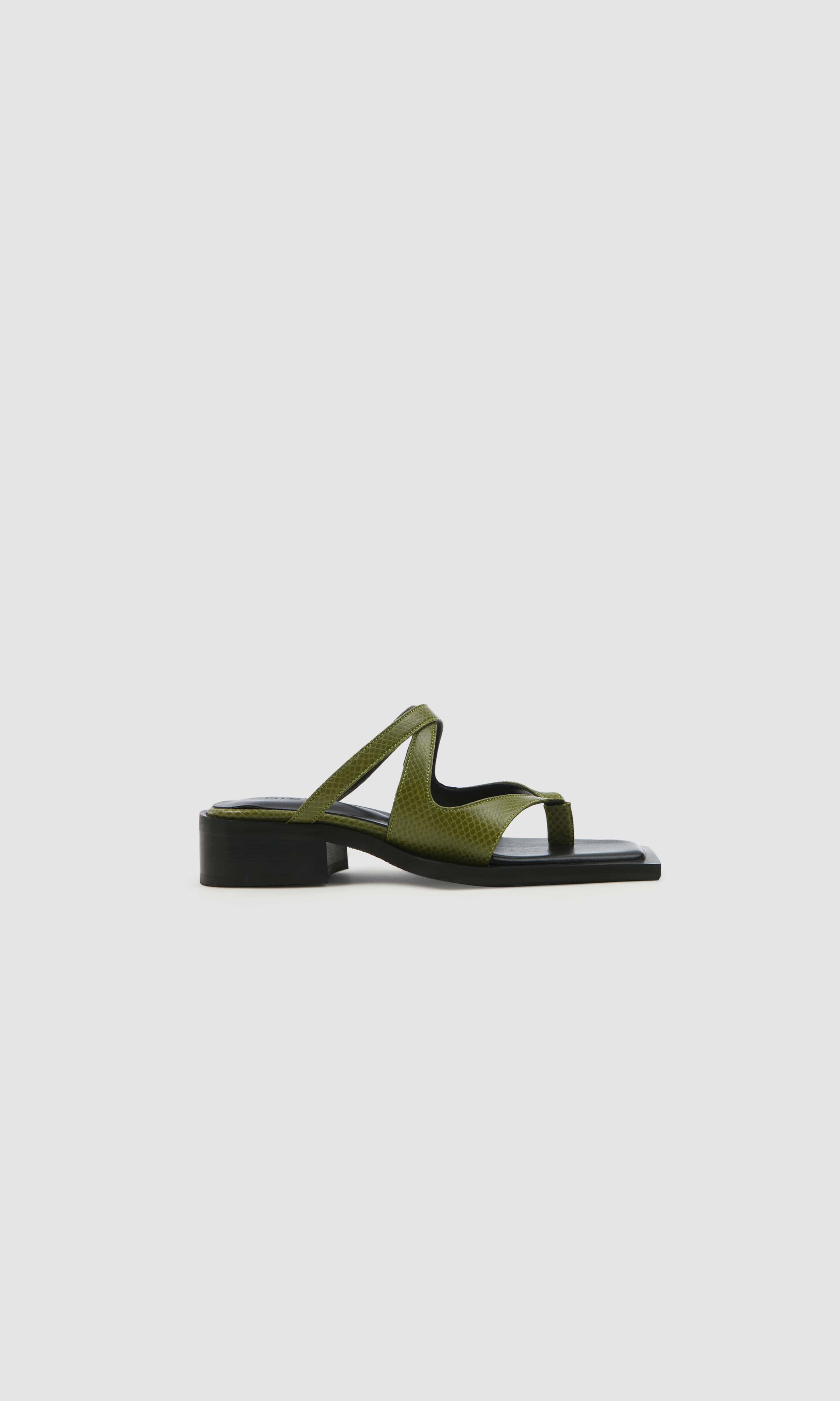 Prev Damen vegan Sandalen Karel Pantolette Rosmarin OlivgrÃ¼n