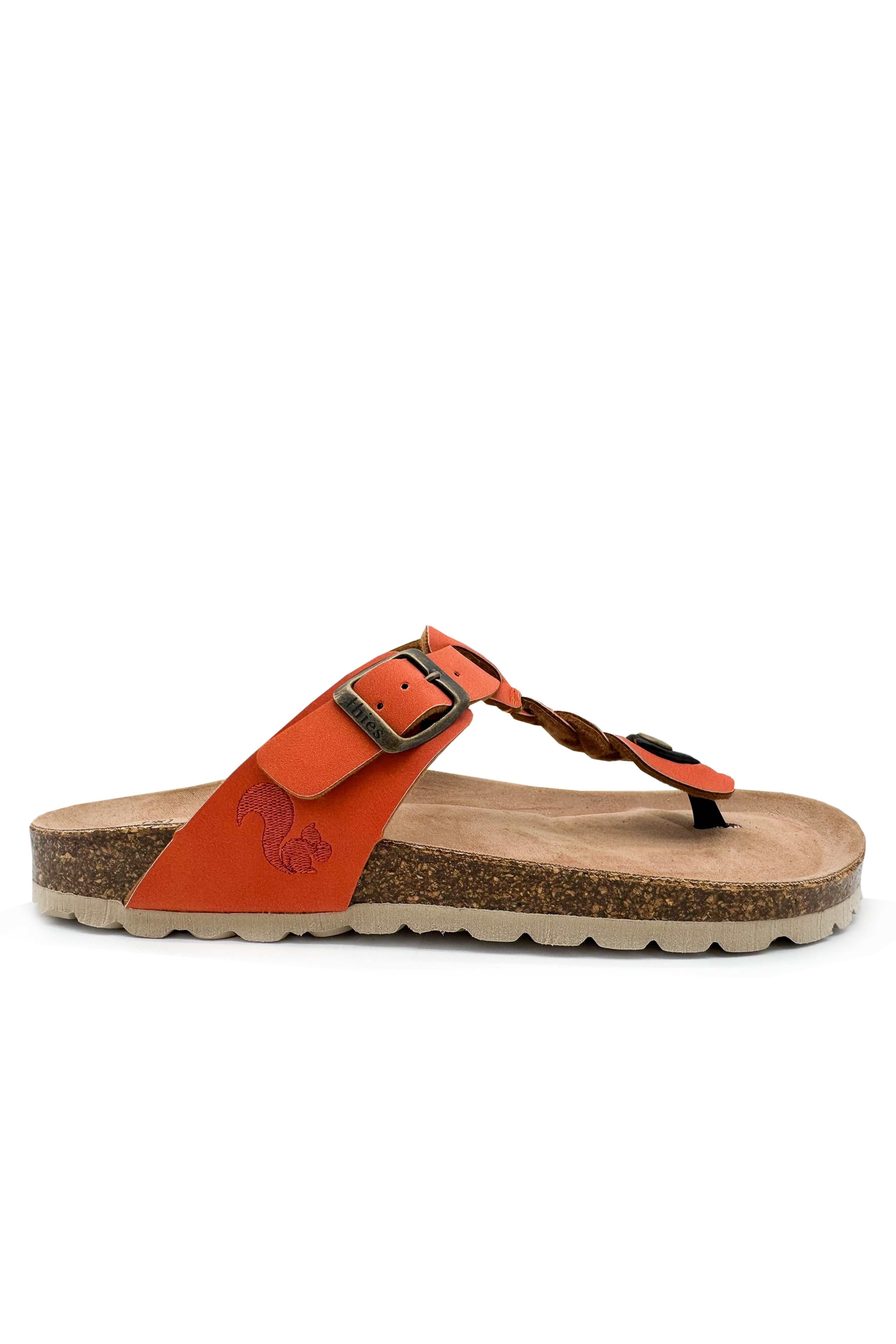 Thies Damen vegan Sandalen Zehensteg Zopf Karotte
