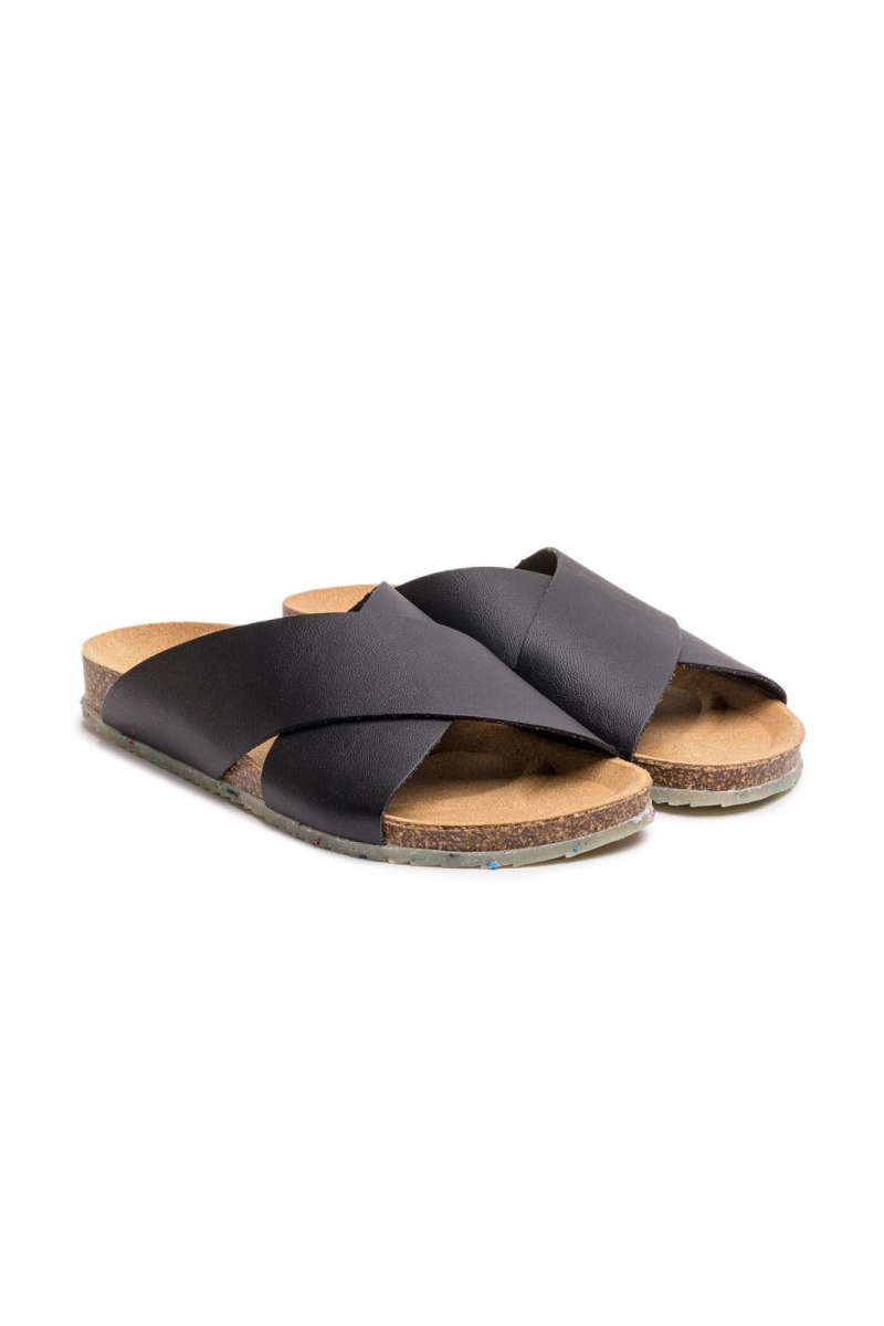 Zouri Damen vegan Sandale Sun Nero Schwarz