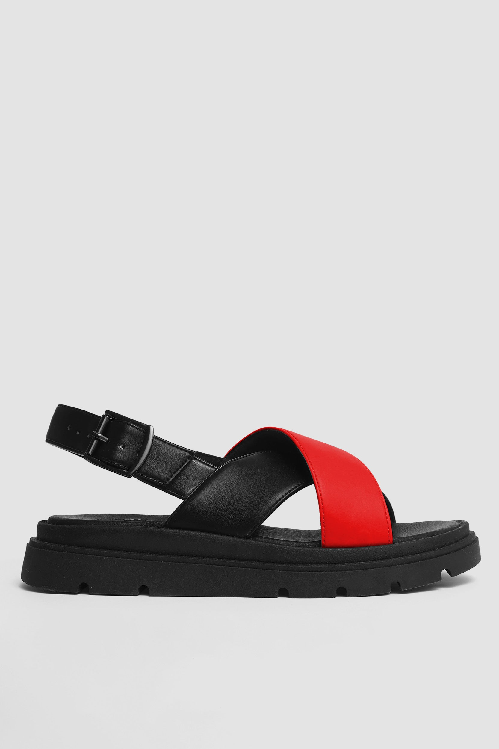 BOHEMA Damen vegan Sandalen Glare Rot/Schwarz