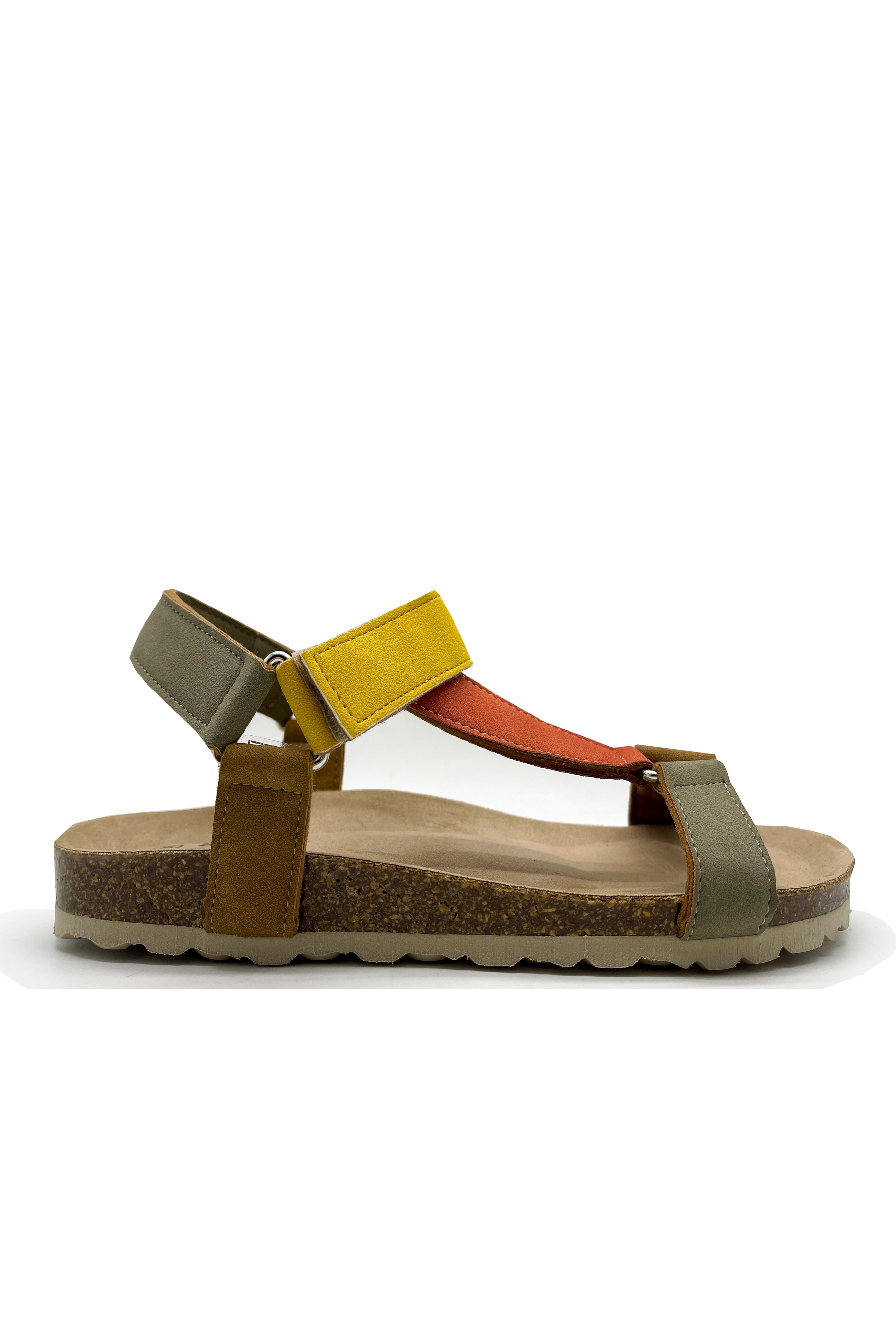 Thies Damen vegan Sandalen Eco Bio Trek Vegan Multi Earth Gelb & GrÃ¼n