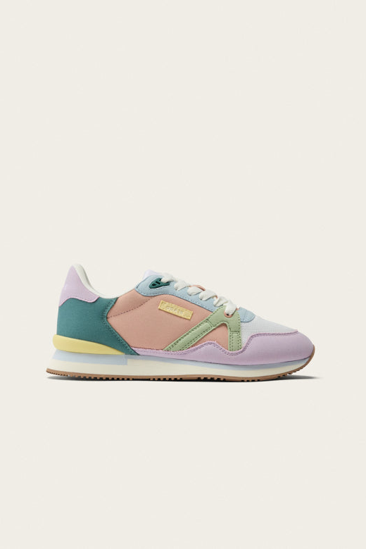 Odaje Damen vegan Sneaker AndrÃ©e Flieder/Ecru/GrÃ¼n